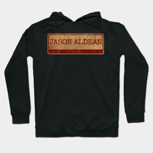 Aliska text red gold retro Jason Aldean Hoodie